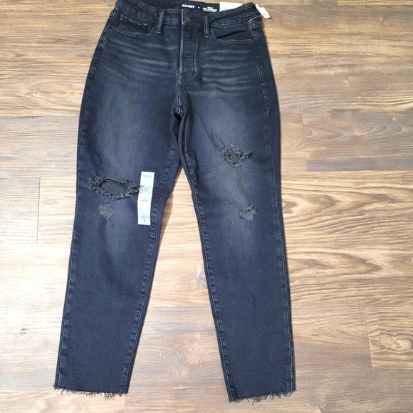 Old Navy High Rise OG Straight jean- Women’s Size 6 Black Wash Denim New - Picture 1 of 6